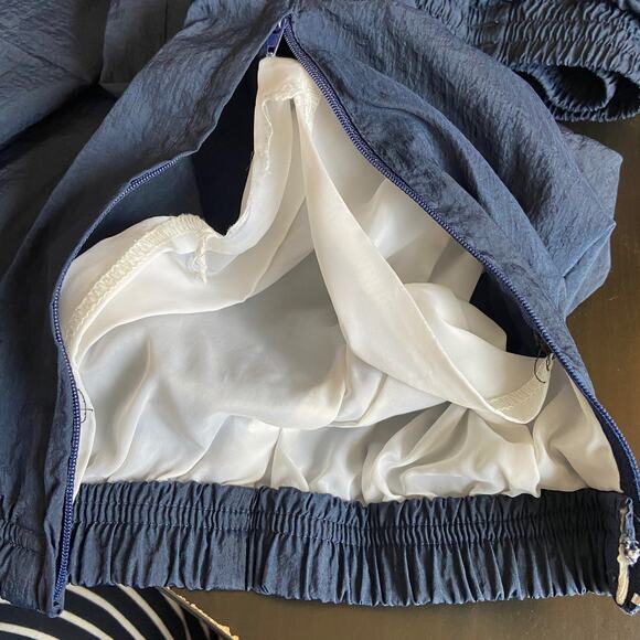 Vintage Reebok Blue Lined Nylon Windbreaker Track Pants - Men's L - Picture 4 of 9